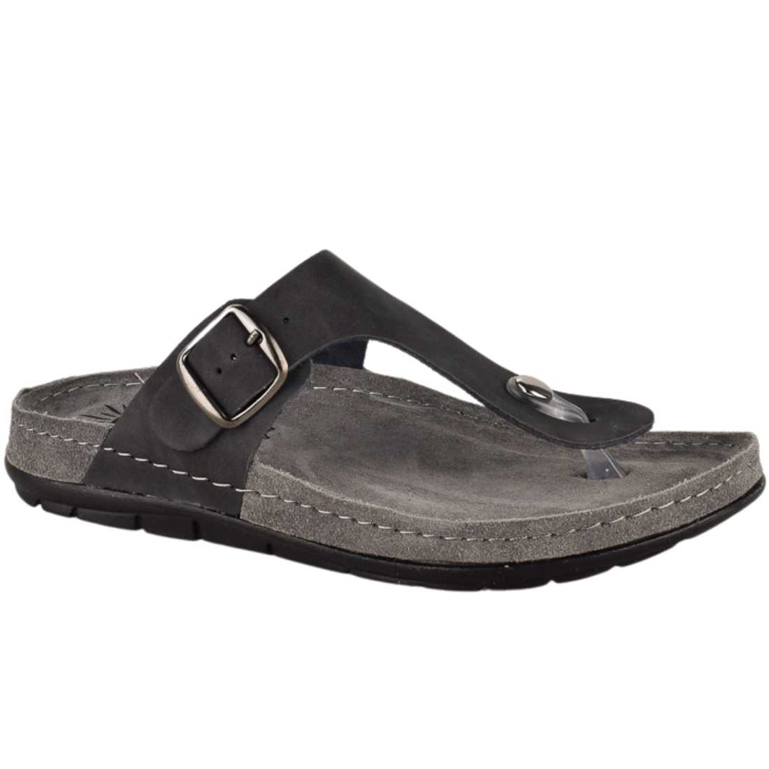 Sunny SANDALS Γυναικείες Ανατομικές Δερμάτινες Παντόφλες | Sunny SANDALS | SIENNA 40301 | Μαύρο